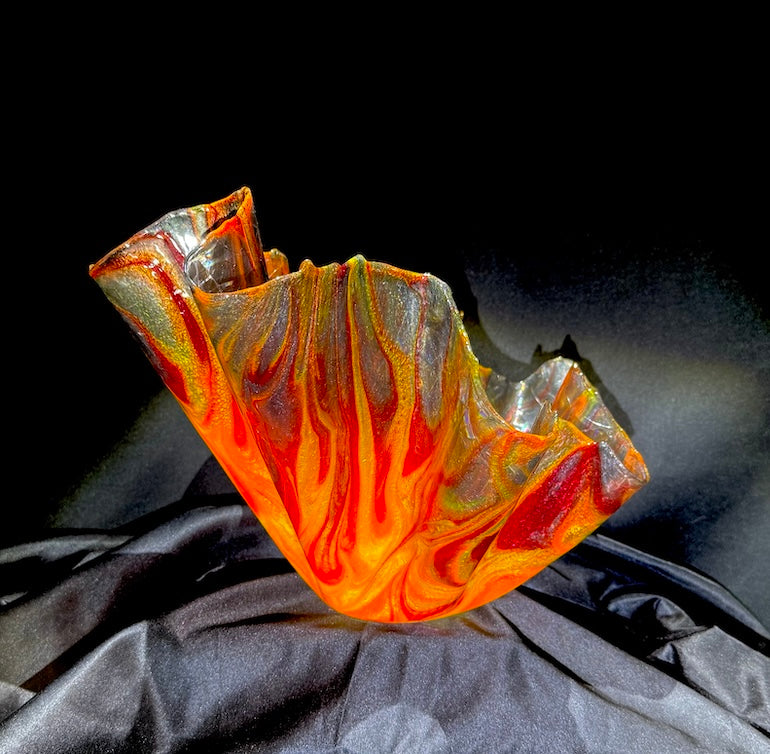 Radiant Fire & Smoke Large Vase Yellow Base