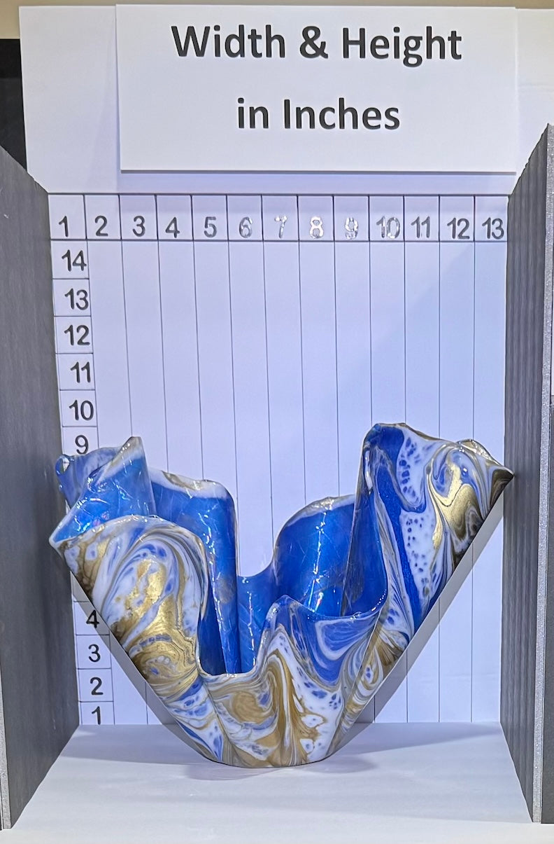 Glamorous Deep Blue, Gold & White Large Vase