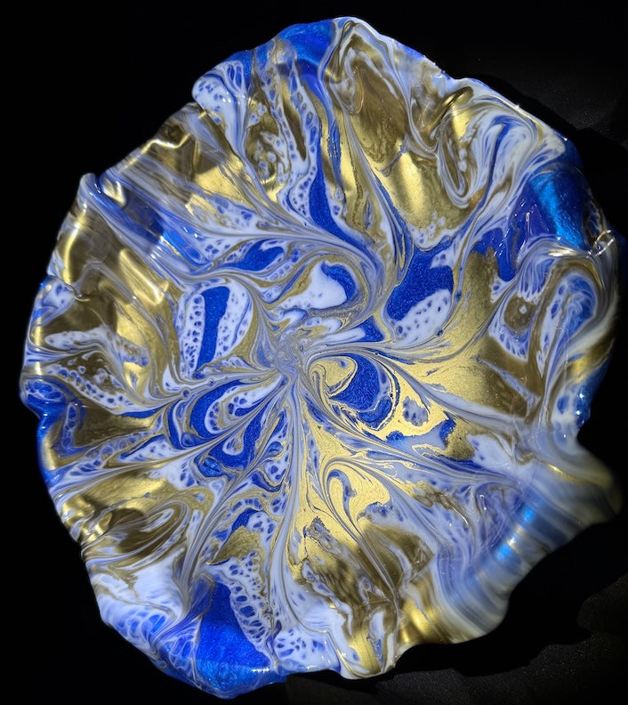 White, Blue & Gold Platter