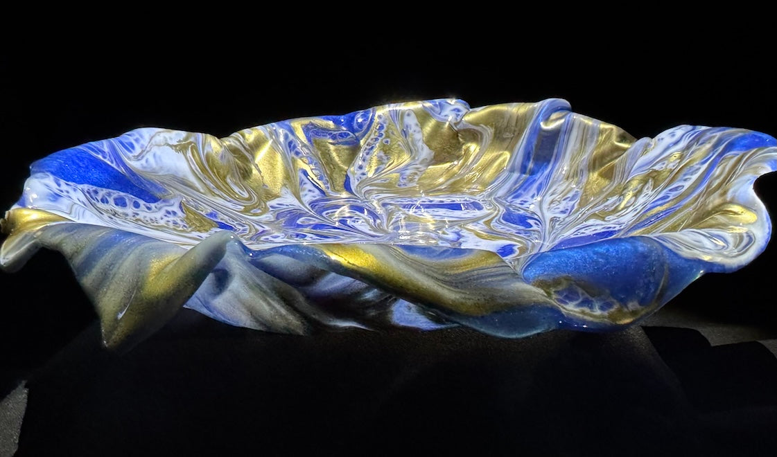 White, Blue & Gold Platter