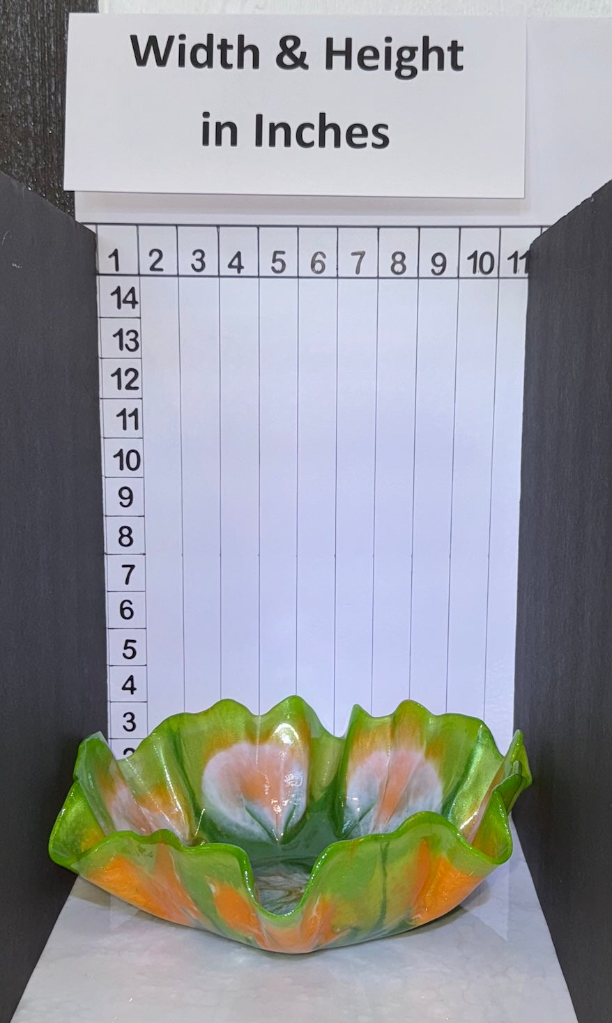Lively Green & Orange Decorative Epoxy Bowl