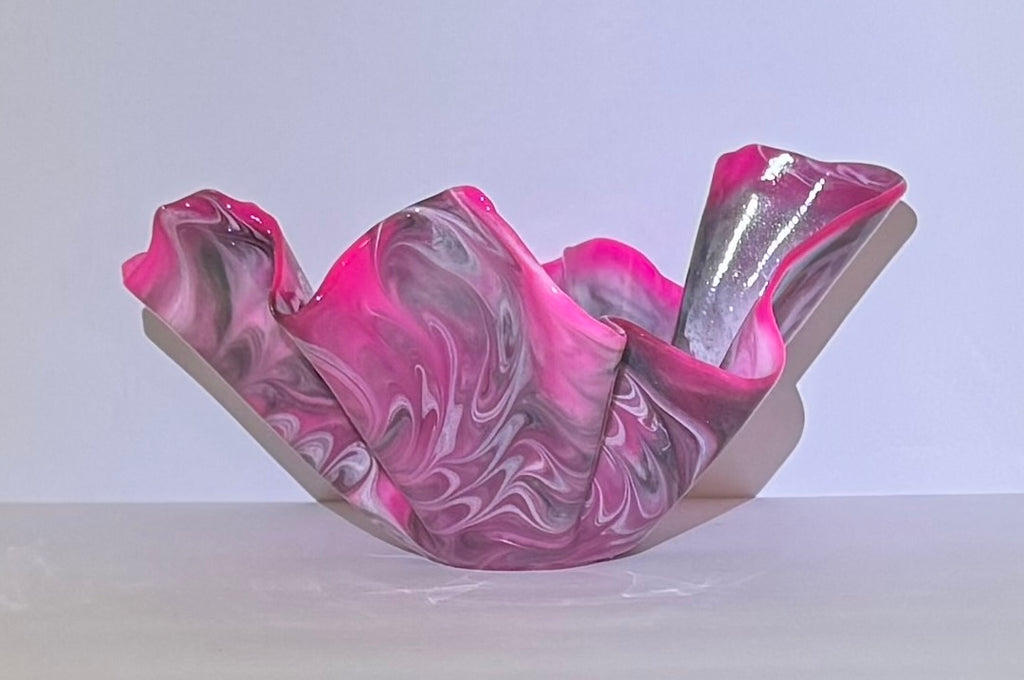 Bold Hot Pink, White & Black Small Vase
