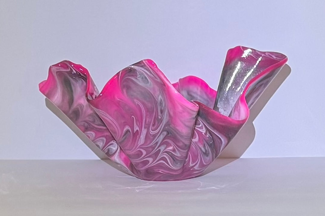 Bold Hot Pink, White & Black Small Vase