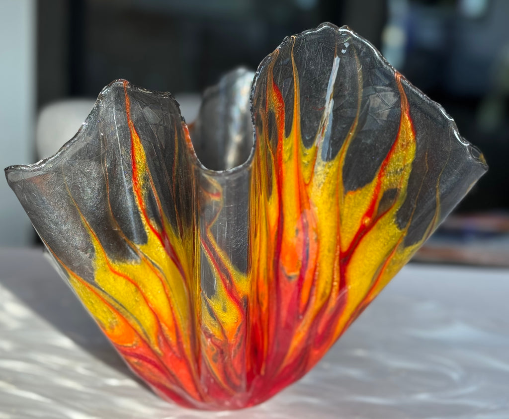 Fire & Smoke Large Epoxy Vase