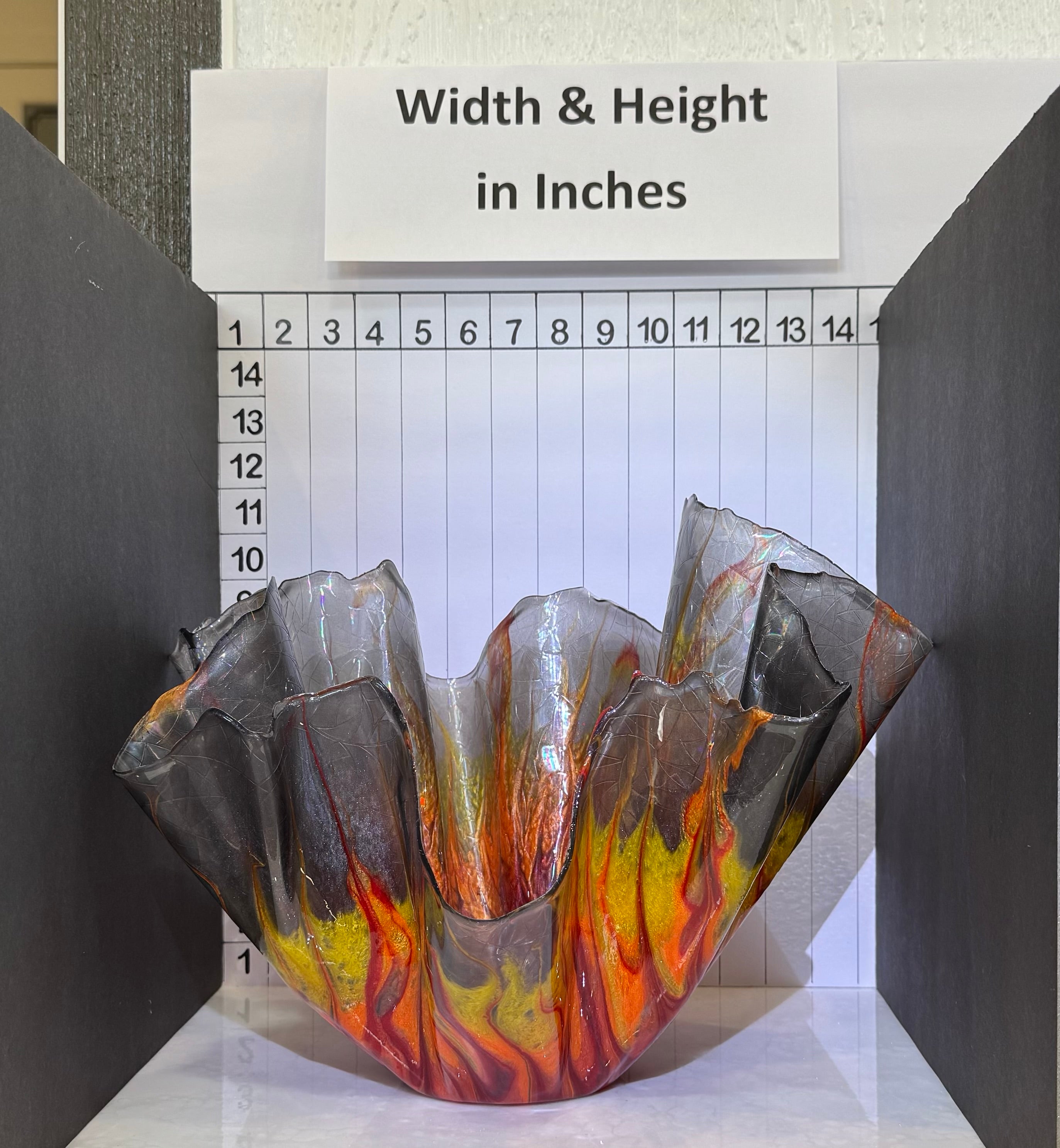 Fire & Smoke Large Epoxy Vase