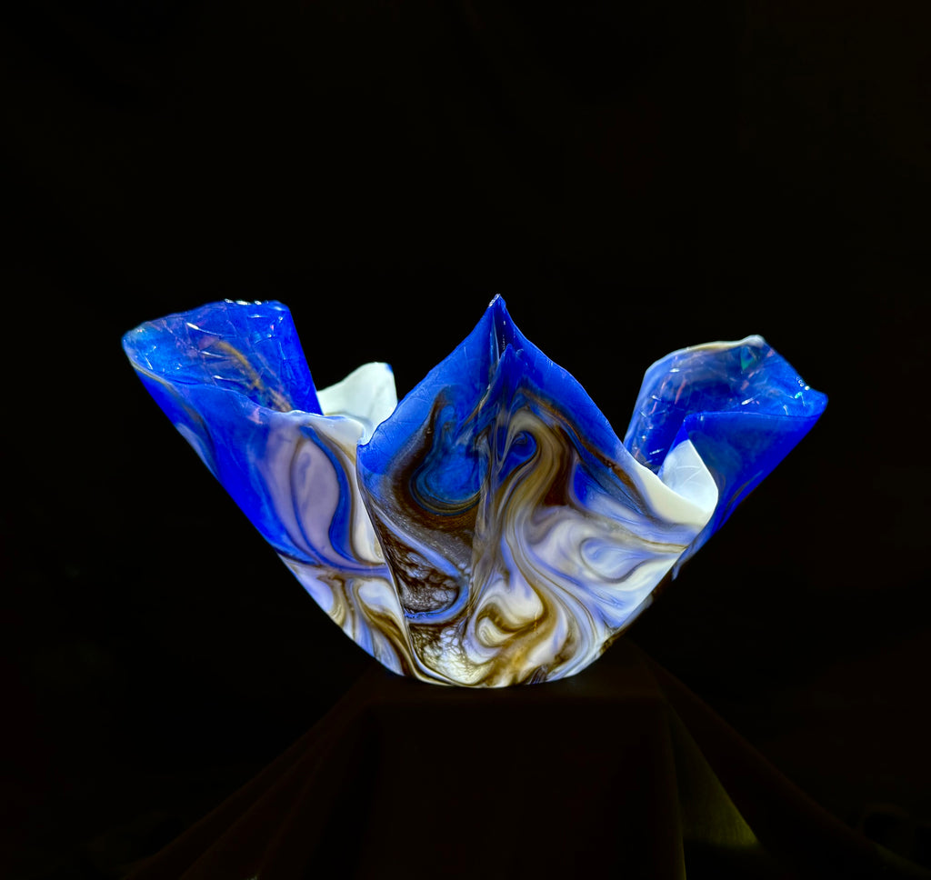 Classy Blue, White & Gold Centerpiece