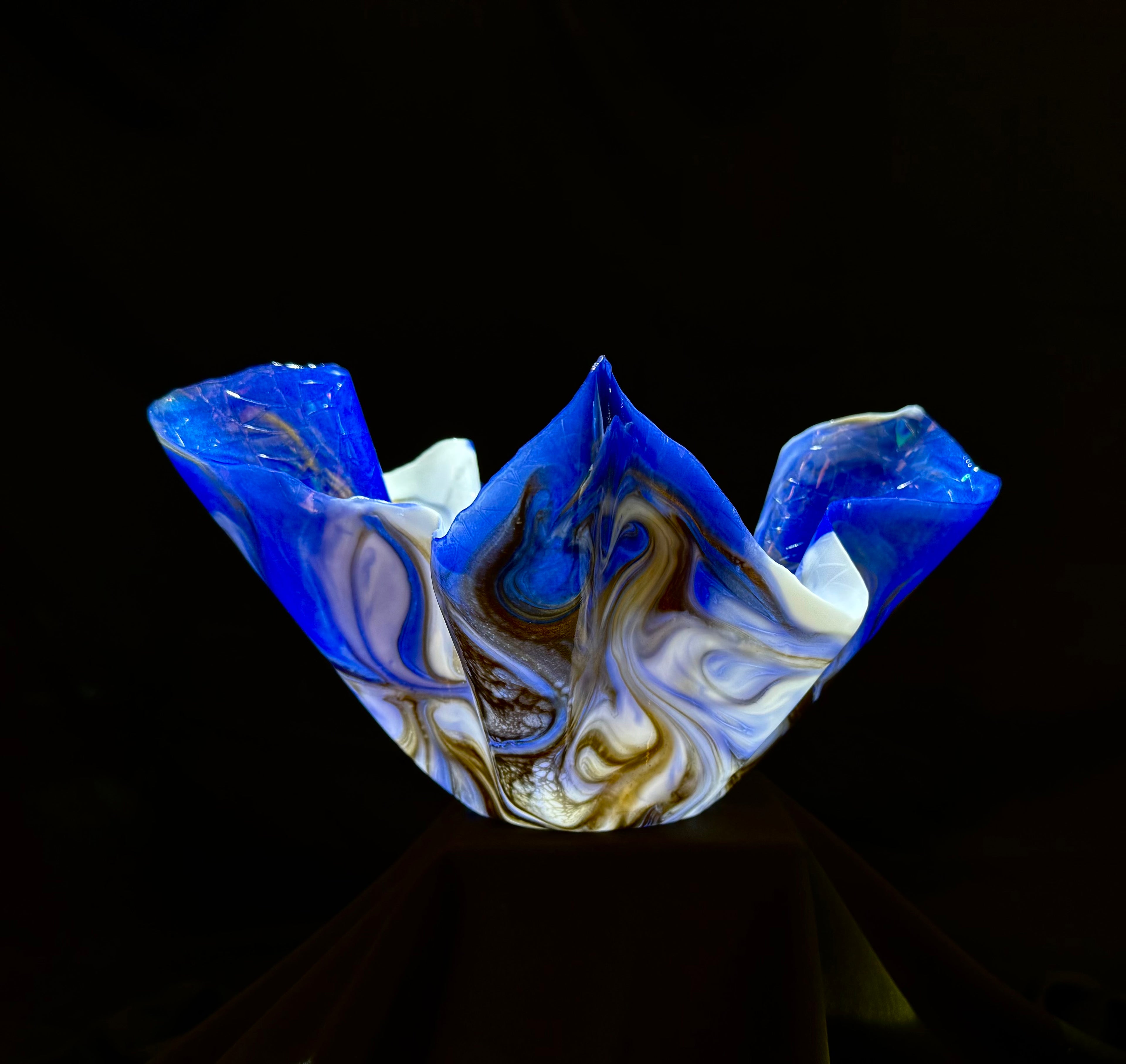 Classy Blue, White & Gold Centerpiece