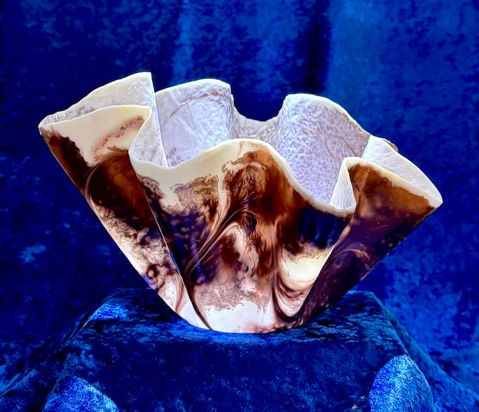 Simply Elegant Medium White & Copper Vase