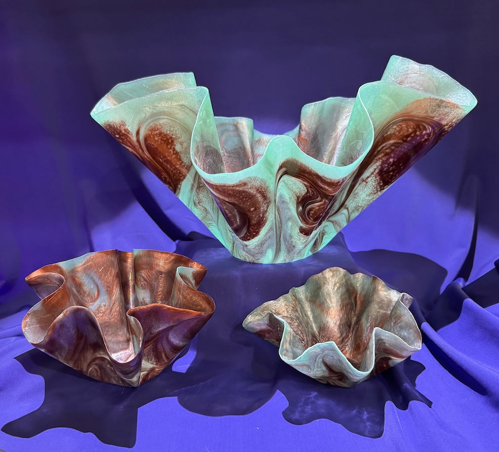Translucent Turquoise & Copper Large Centerpiece
