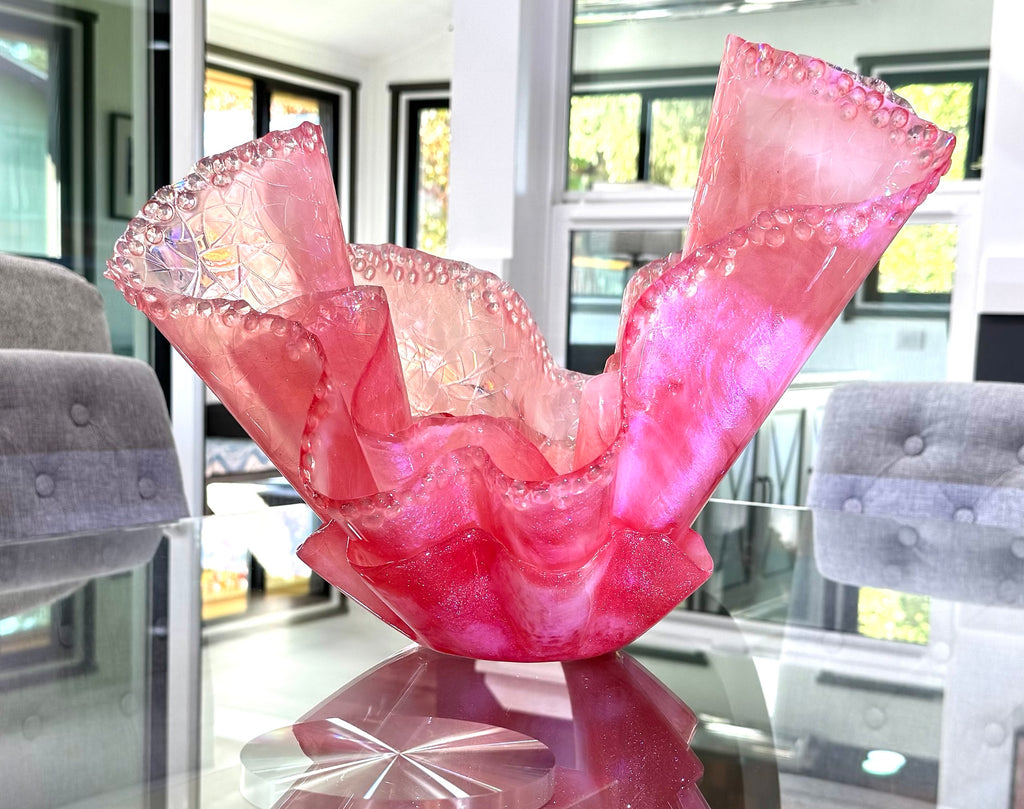 Extra Large Triple Layer Translucent Pink Centerpiece