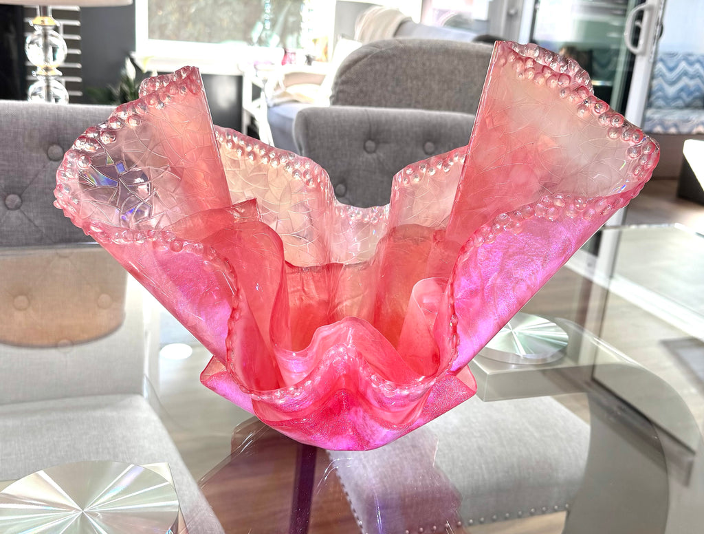 Extra Large Triple Layer Translucent Pink Centerpiece