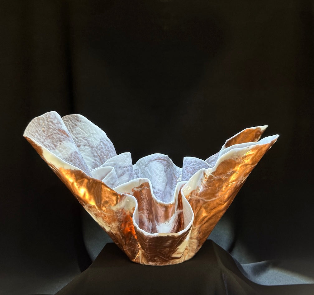 Simple Elegant Large Double Copper and White Centerpiece