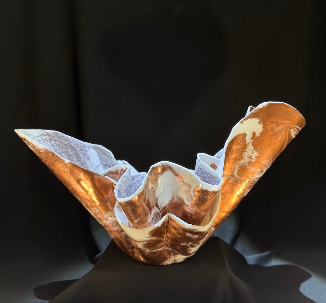 Simple Elegant Large Double Copper and White Centerpiece