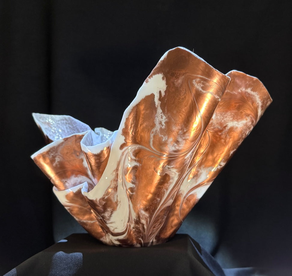 Simple Elegant Large Double Copper and White Centerpiece