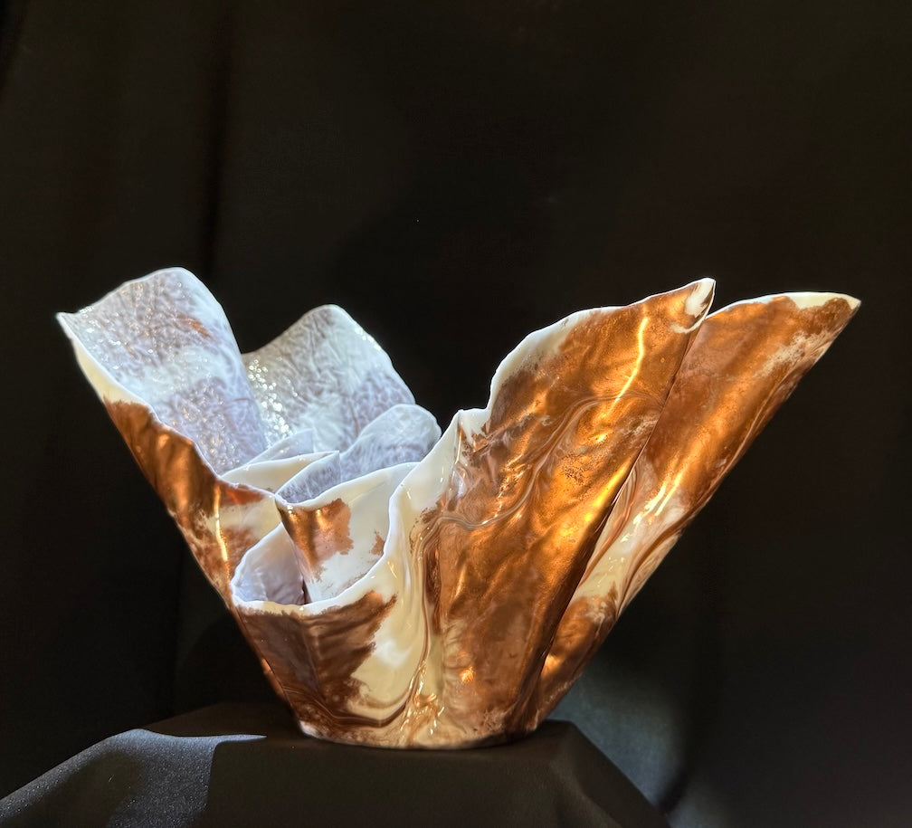 Simple Elegant Large Double Copper and White Centerpiece