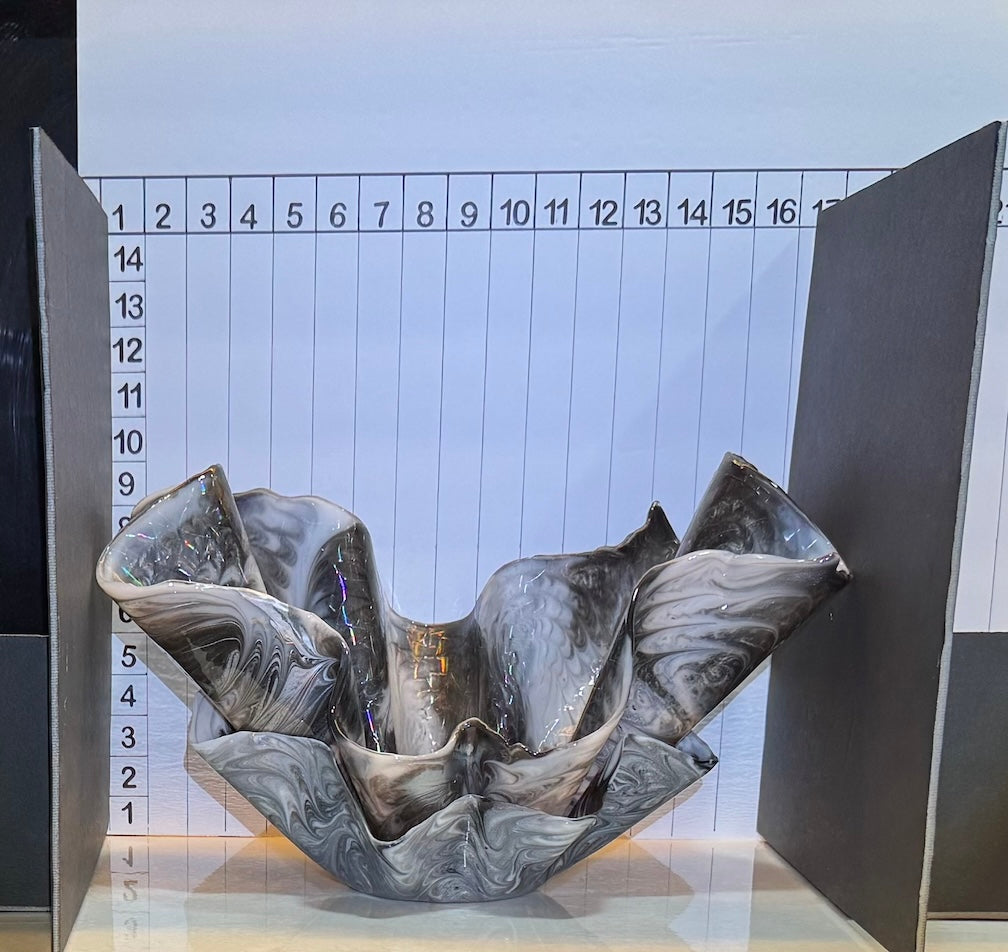 Classic Large Double Black, Silver & White Centerpiece