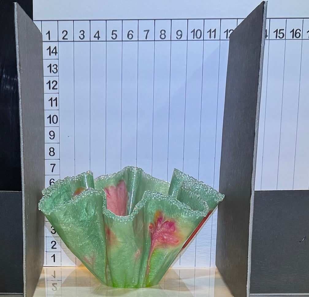 Translucent Medium Sage Green Floral Centerpiece Vase