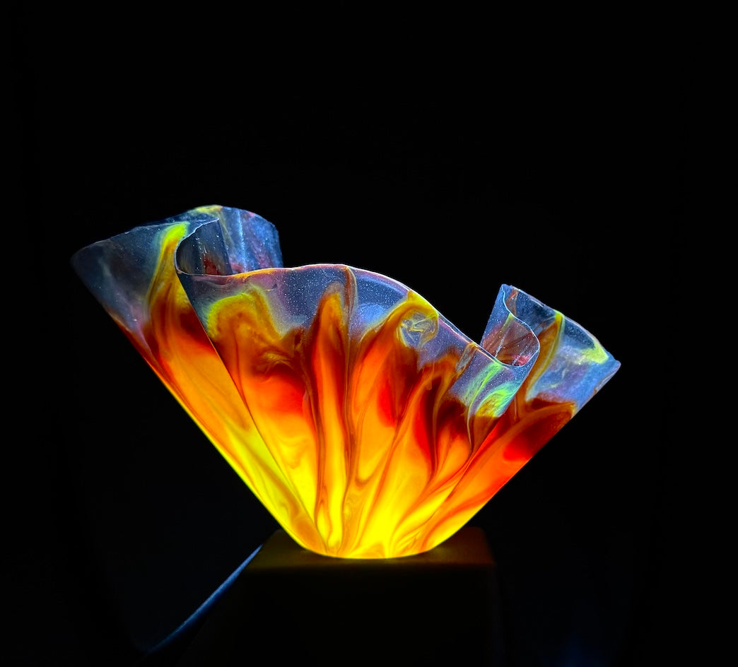 Radiant Fire & Smoke Medium Vase Yellow Base