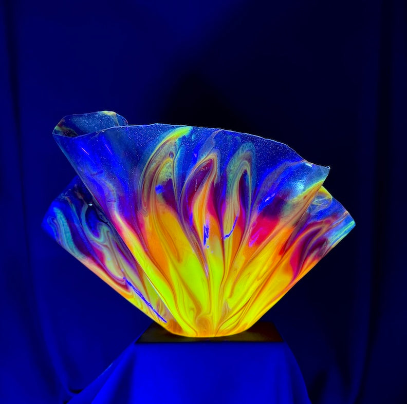 Radiant Fire & Smoke Medium Vase Yellow Base