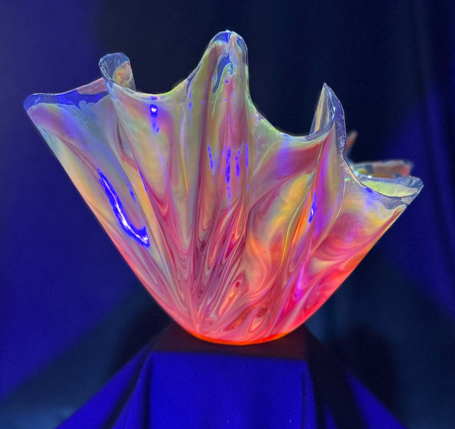 Radiant Fire & Smoke large Vase with Neon Yellow
