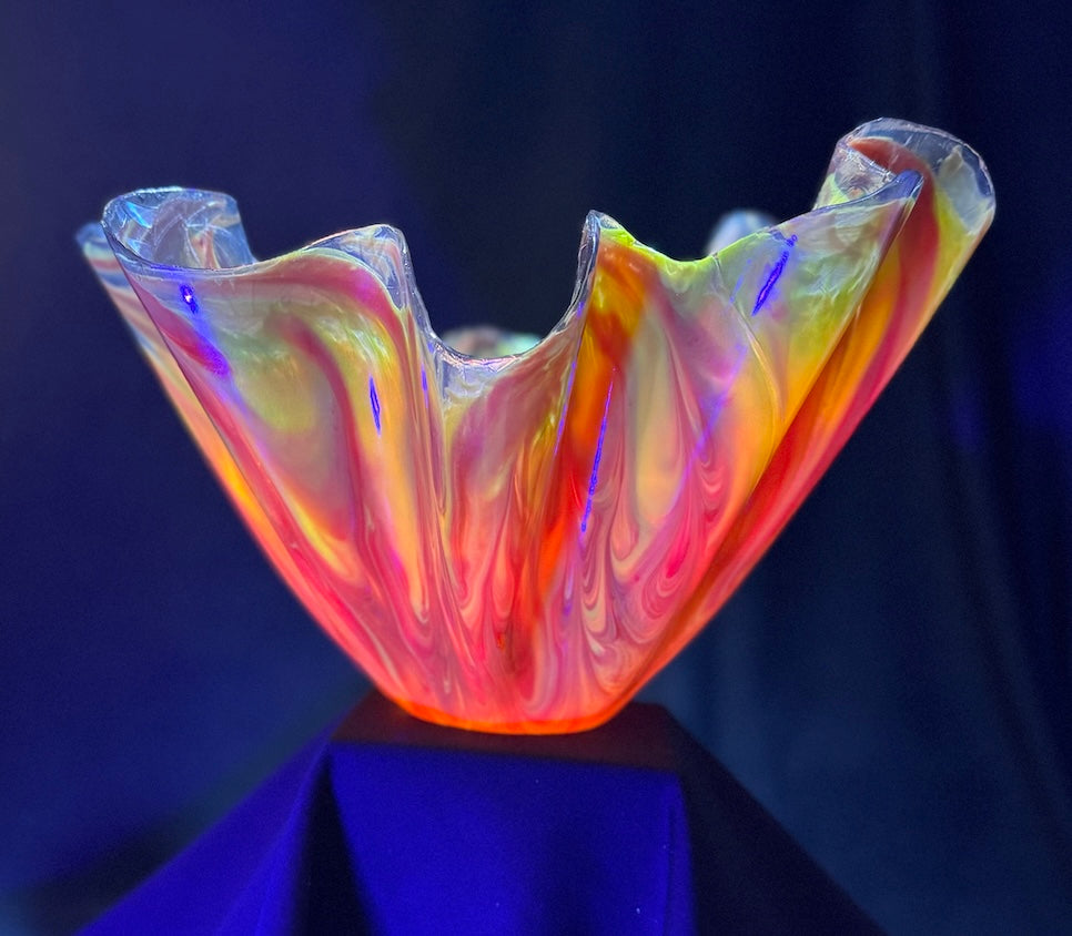 Radiant Fire & Smoke large Vase with Neon Yellow