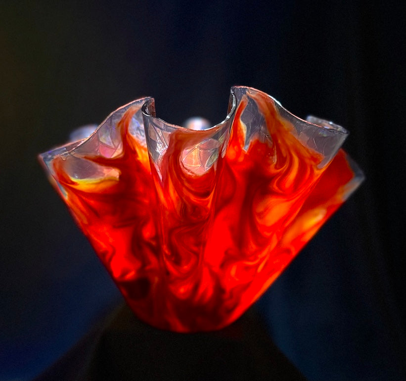Radiant Fire & Smoke large Vase in Deep Burgundy
