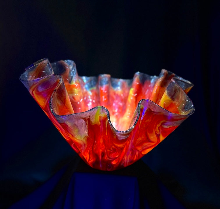 Radiant Fire & Smoke large Vase in Deep Burgundy