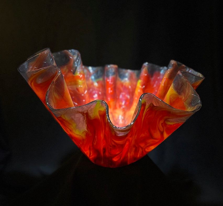 Radiant Fire & Smoke large Vase in Deep Burgundy