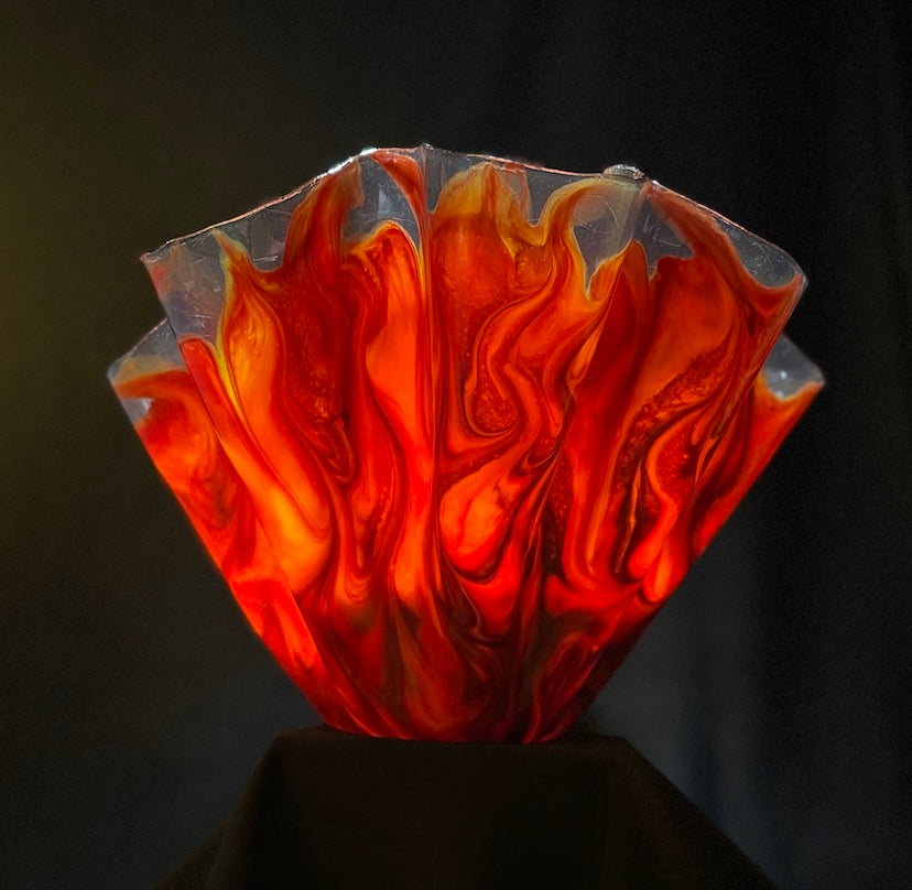 Radiant Fire & Smoke large Vase in Deep Burgundy