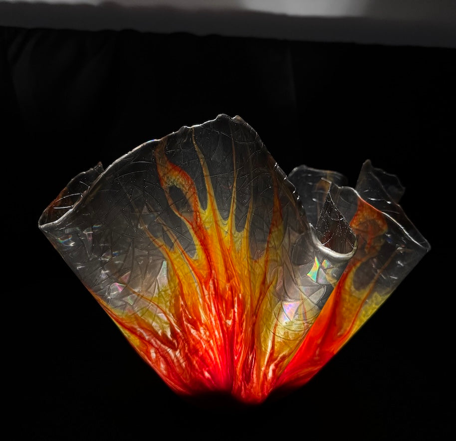 Fire & Smoke Large Epoxy Vase