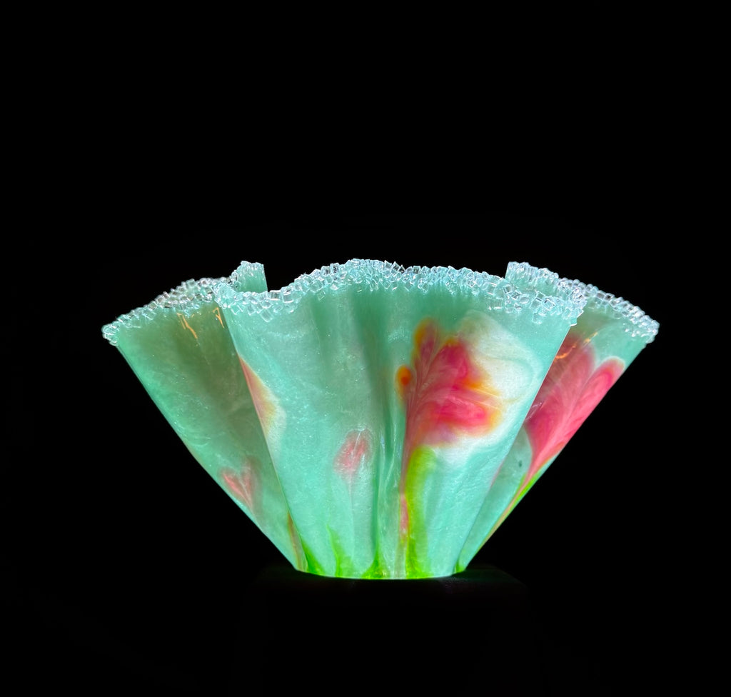 Translucent Medium Sage Green Floral Centerpiece Vase