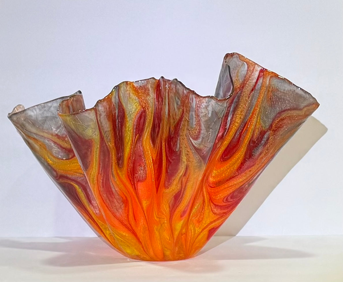 Radiant Fire & Smoke Large Vase Yellow Base