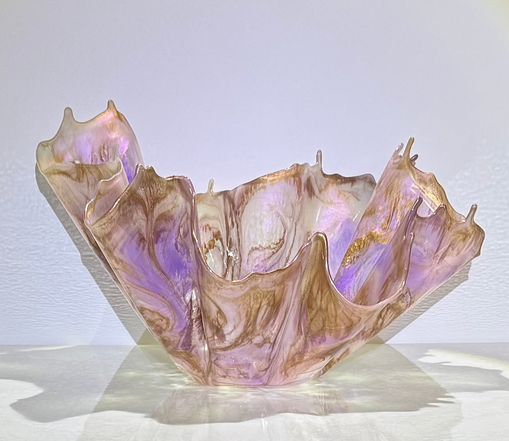 Impressive Pearly violet & copper large vase