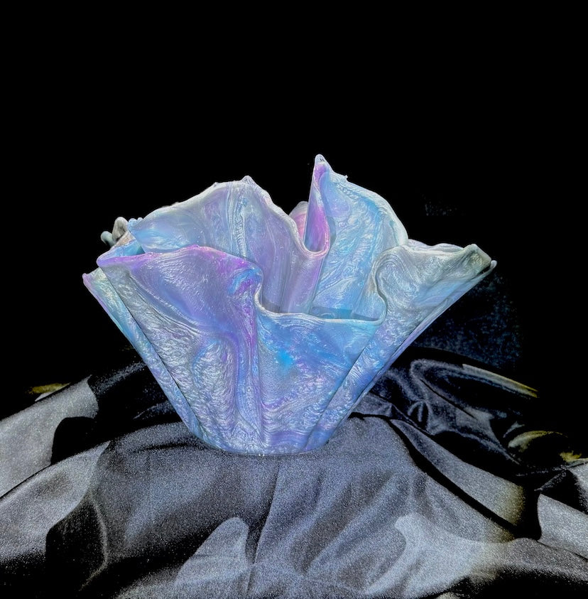 Muted Blue, Violet and Silver Double Medium Centerpiece