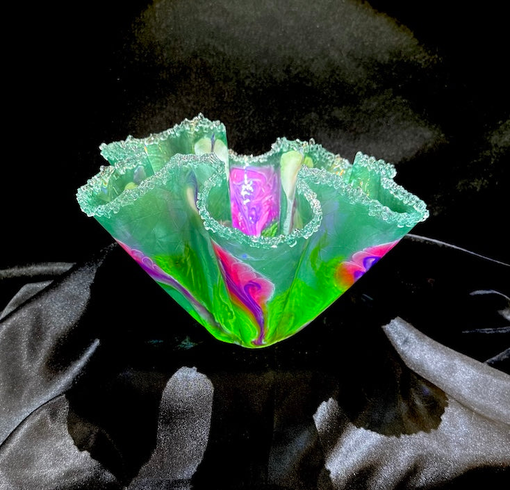 Translucent Small Sage Green Floral Vase
