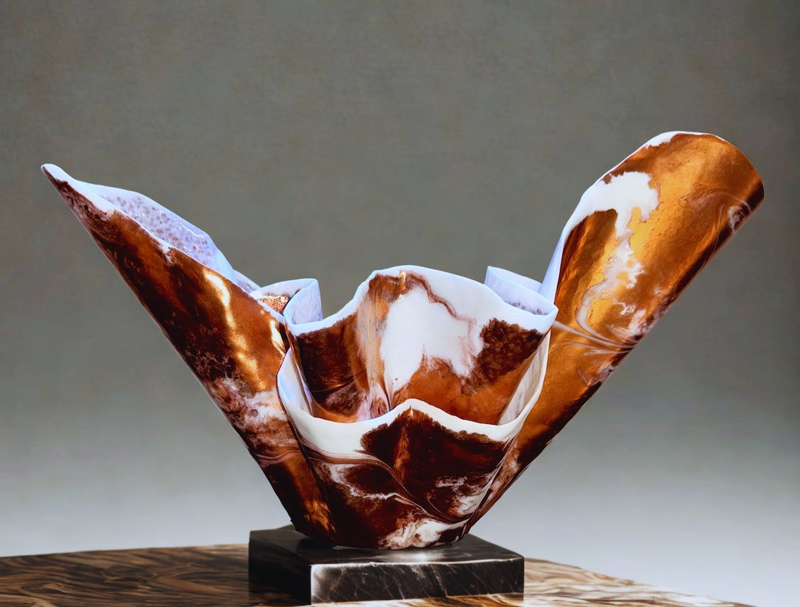 Simple Elegant Large Double Copper and White Centerpiece