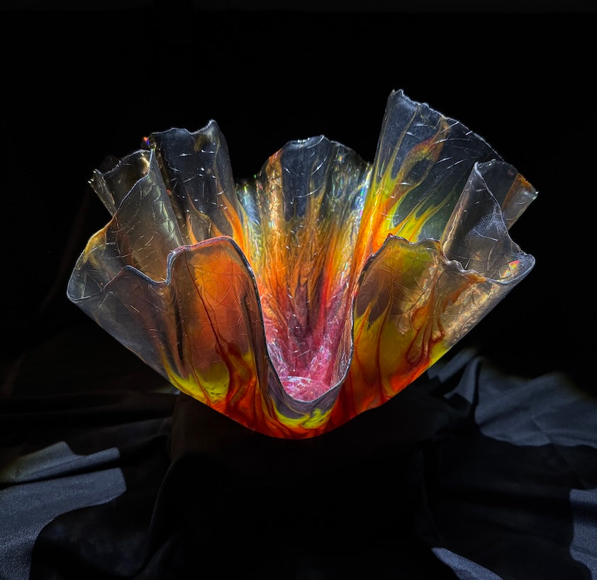 Fire & Smoke Large Epoxy Vase