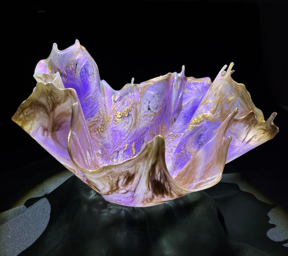 Impressive Pearly violet & copper large vase