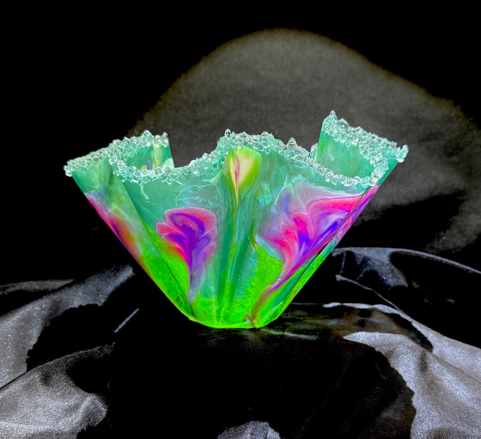 Translucent Small Sage Green Floral Vase